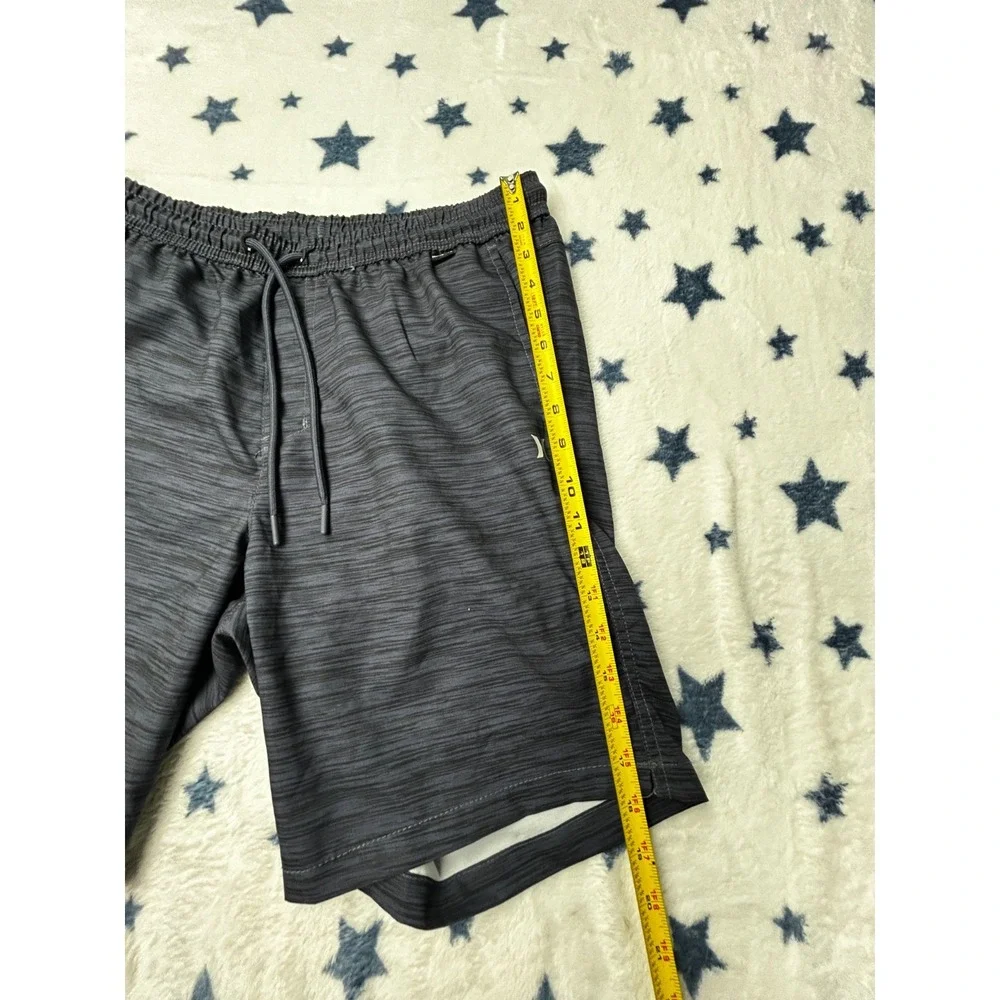Hurley Mens Medium Black Athletic Shorts Drawstring Performance Active Gym